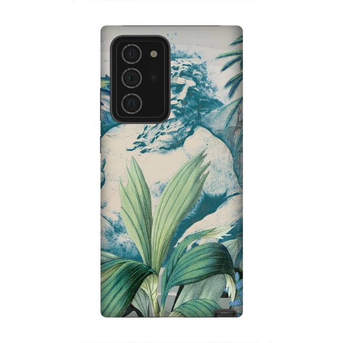 Galaxy Note 20 Ultra StrongFit Statue, tropical leaves, lotus petals - retro collage by Oana 