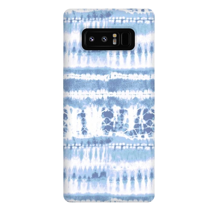 Galaxy Note 8 StrongFit Denim blue tie-dye ethnic stripes by Oana 