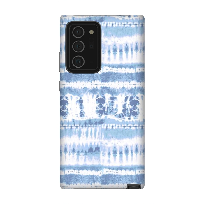 Galaxy Note 20 Ultra StrongFit Denim blue tie-dye ethnic stripes by Oana 