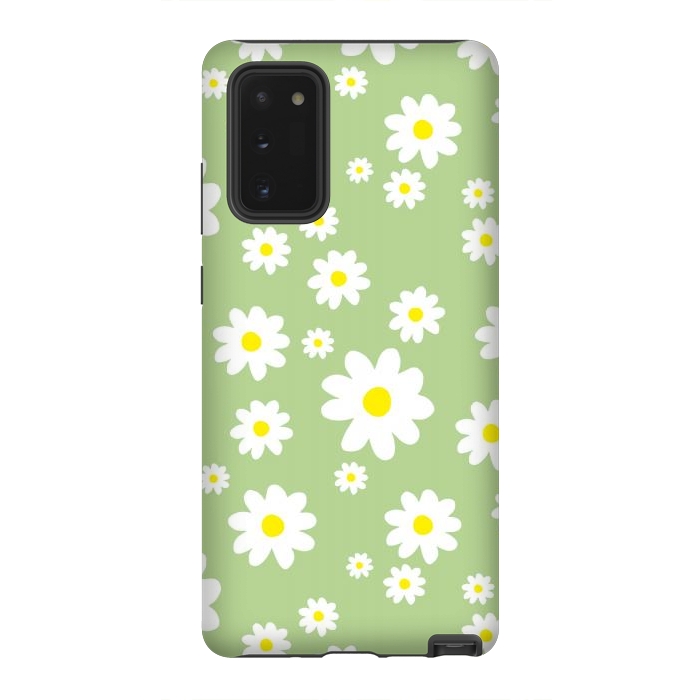 Galaxy Note 20 StrongFit Spring Green Daisy Flower Pattern by Julie Erin Designs