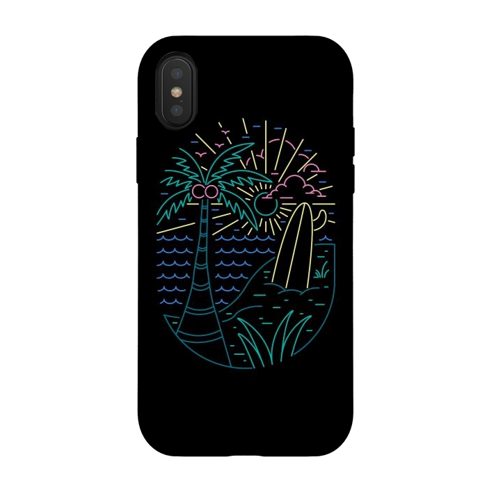 iPhone Xs / X StrongFit Beach Neon by Afif Quilimo