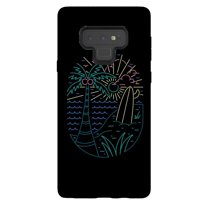 Galaxy Note 9 StrongFit Beach Neon by Afif Quilimo