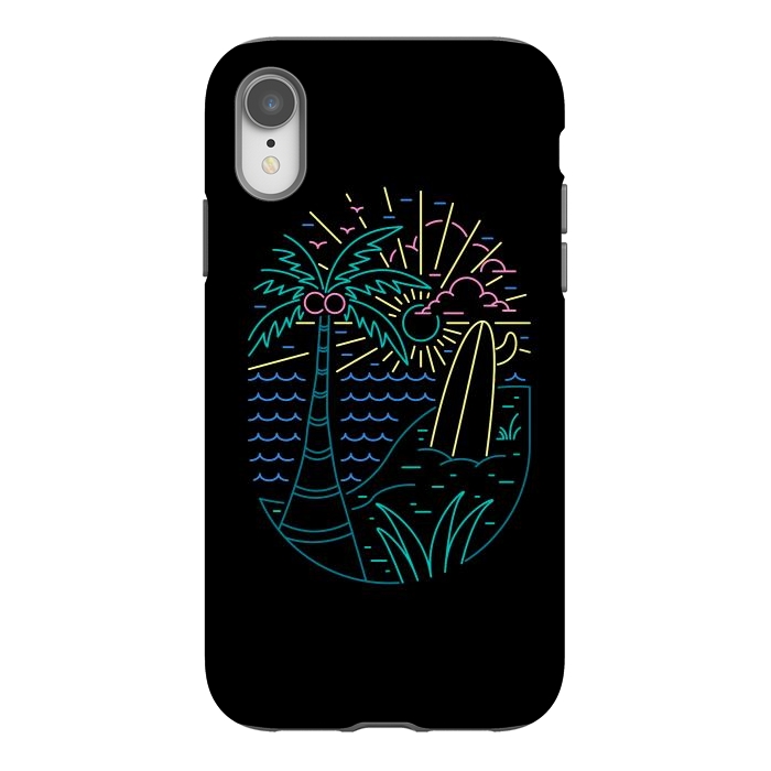 iPhone Xr StrongFit Beach Neon by Afif Quilimo