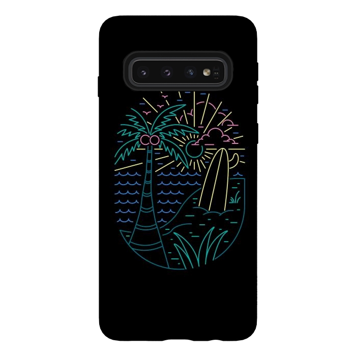 Galaxy S10 StrongFit Beach Neon by Afif Quilimo