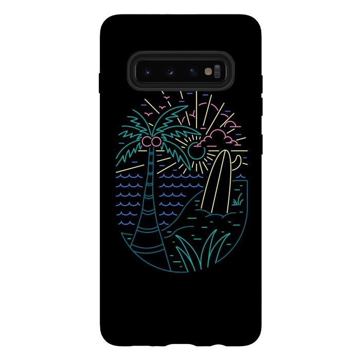 Galaxy S10 plus StrongFit Beach Neon by Afif Quilimo