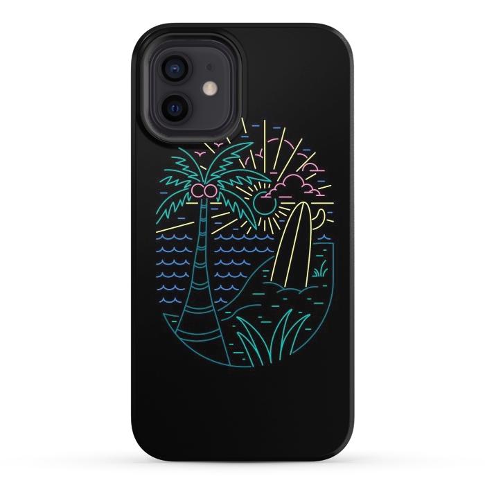 iPhone 12 StrongFit Beach Neon by Afif Quilimo