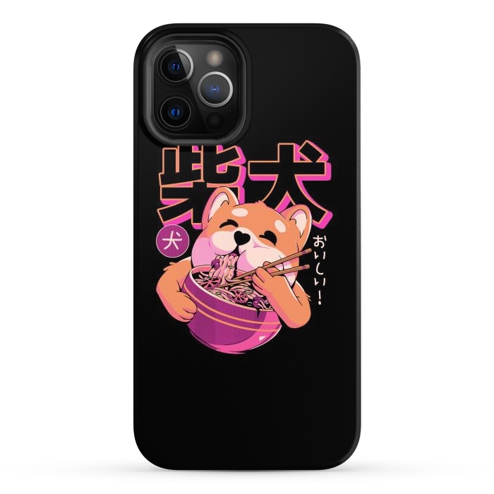iPhone 12 Pro Max StrongFit Shiba Noodles by Ilustrata