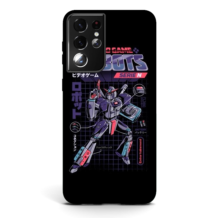 Galaxy S21 ultra StrongFit Video Game Robot - Model N by Ilustrata