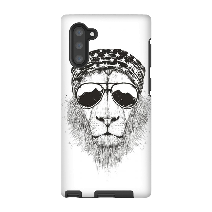Galaxy Note 10 StrongFit Wild lion (bw) by Balazs Solti