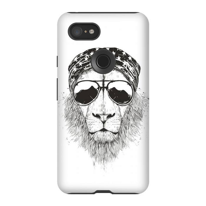 Pixel 3XL StrongFit Wild lion (bw) by Balazs Solti