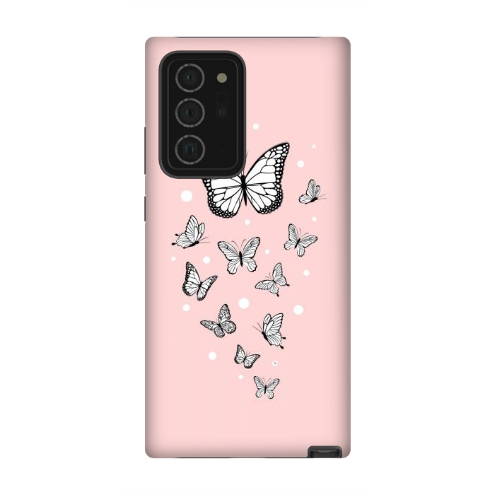 Galaxy Note 20 Ultra StrongFit Pink Butterflies by Martina