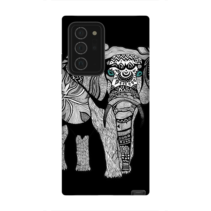 Galaxy Note 20 Ultra StrongFit Elephant of Namibia B n W by Pom Graphic Design