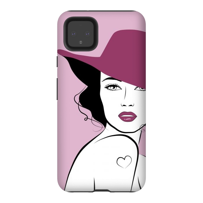 Pixel 4XL StrongFit Woman in a hat by Martina