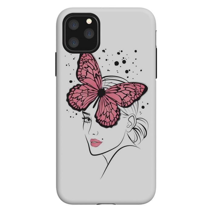 iPhone 11 Pro Max StrongFit Pink Butterfly by Martina