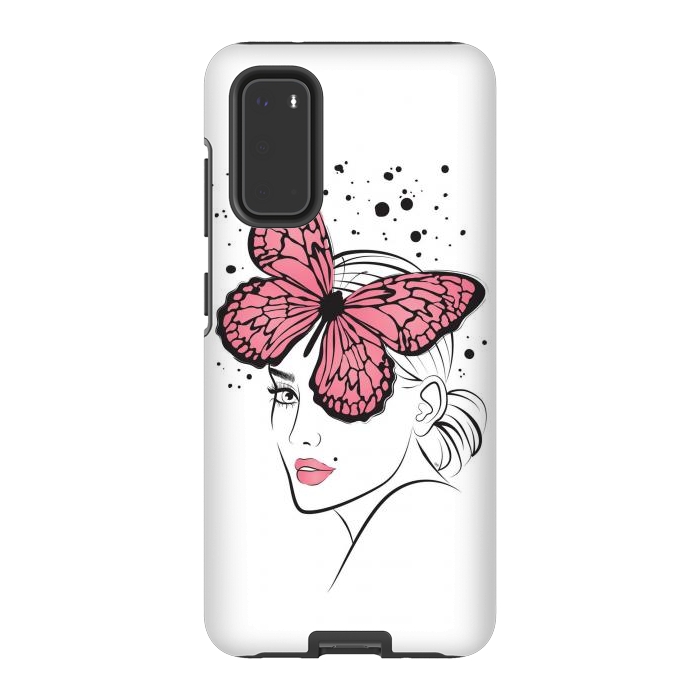 Galaxy S20 StrongFit Pink Butterfly by Martina