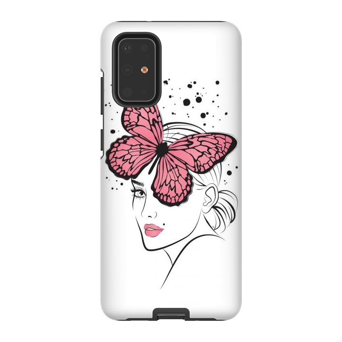 Galaxy S20 Plus StrongFit Pink Butterfly by Martina