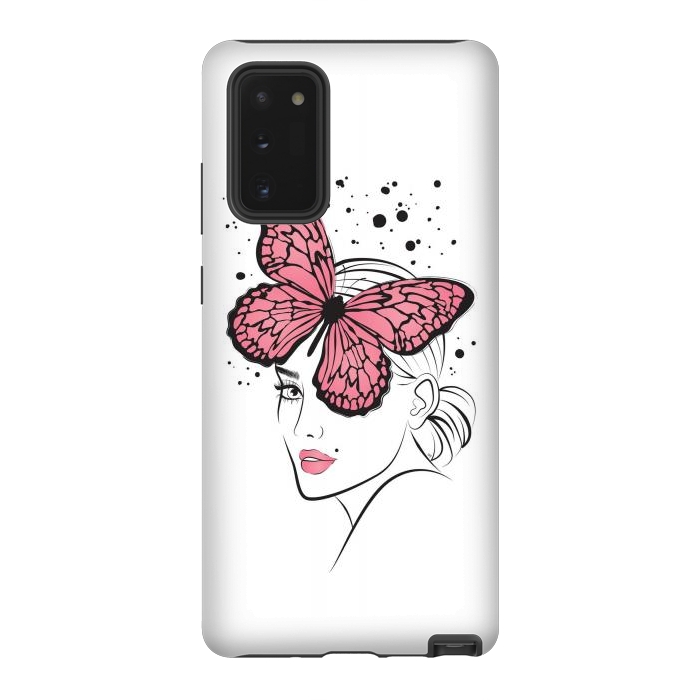 Galaxy Note 20 StrongFit Pink Butterfly by Martina