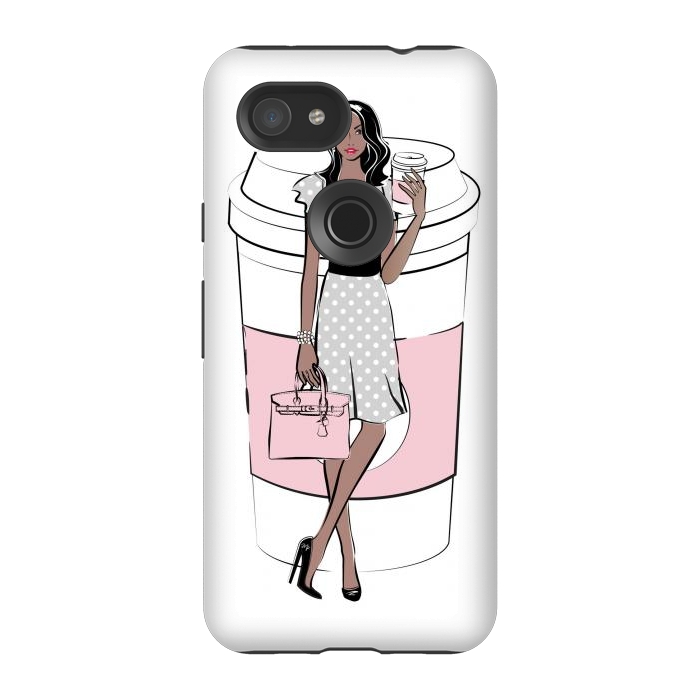 Pixel 3A StrongFit Coffee Boss Babe Woman by Martina