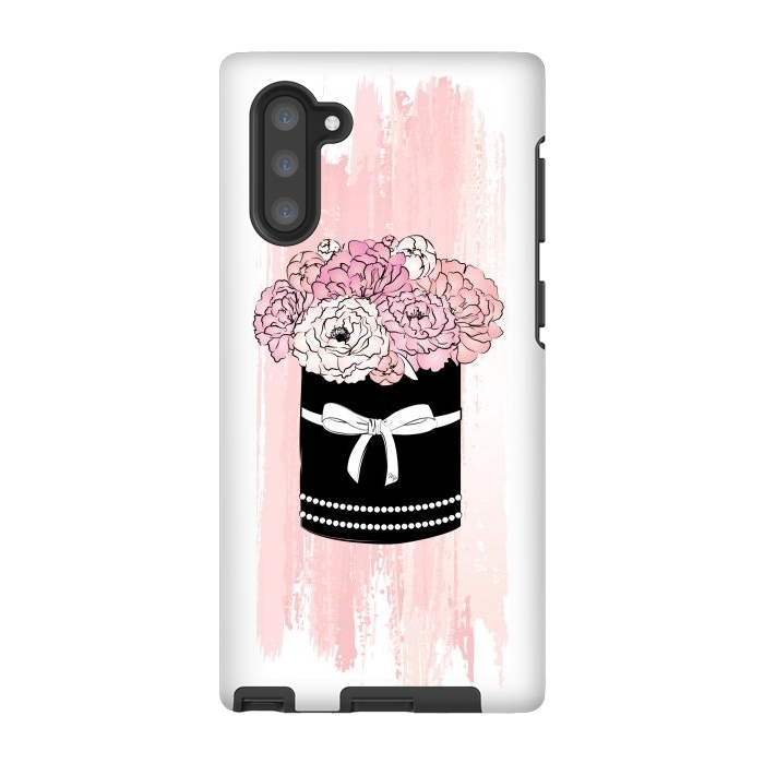 Galaxy Note 10 StrongFit Flower Box with pink Peonies by Martina