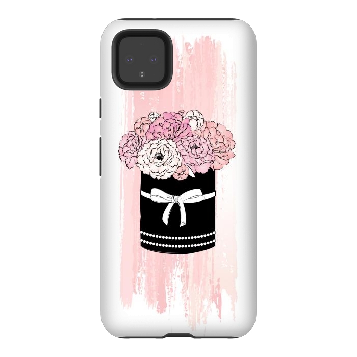 Pixel 4XL StrongFit Flower Box with pink Peonies by Martina