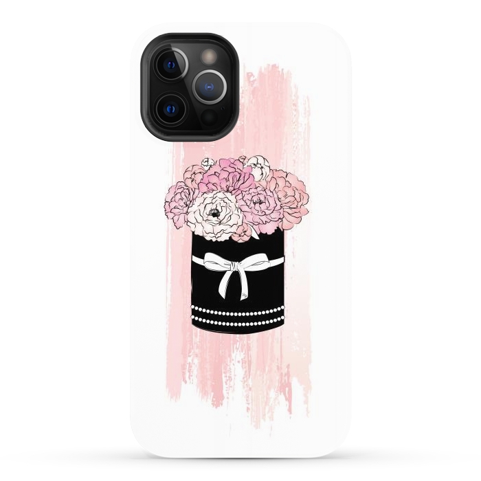 iPhone 12 Pro Max StrongFit Flower Box with pink Peonies by Martina