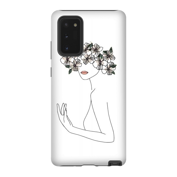 Galaxy Note 20 StrongFit Lineart - Nymph Girl Floral by DaDo ART