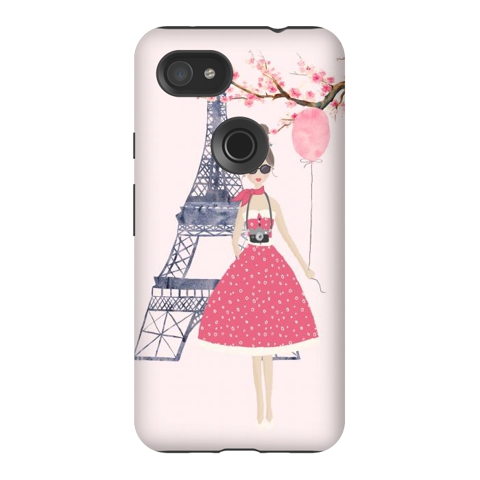 Pixel 3AXL StrongFit Trendy Girl in Spring in Paris by DaDo ART