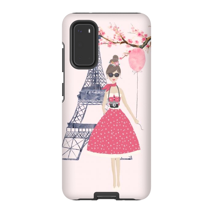 Galaxy S20 StrongFit Trendy Girl in Spring in Paris by DaDo ART