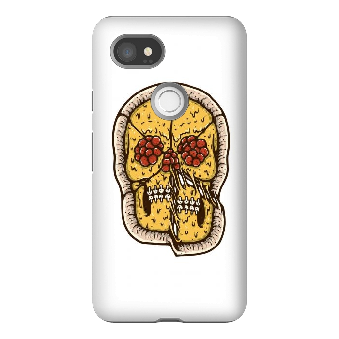 Pixel 2XL StrongFit pizza Skull by Afif Quilimo