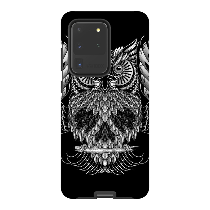 Galaxy S20 Ultra StrongFit Owl Skull Ornate (Dark) by Afif Quilimo