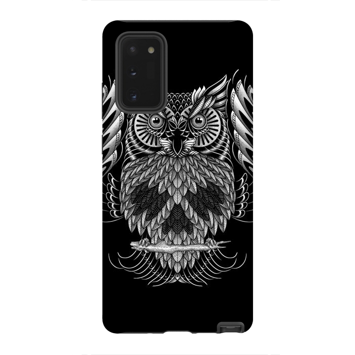 Galaxy Note 20 StrongFit Owl Skull Ornate (Dark) by Afif Quilimo