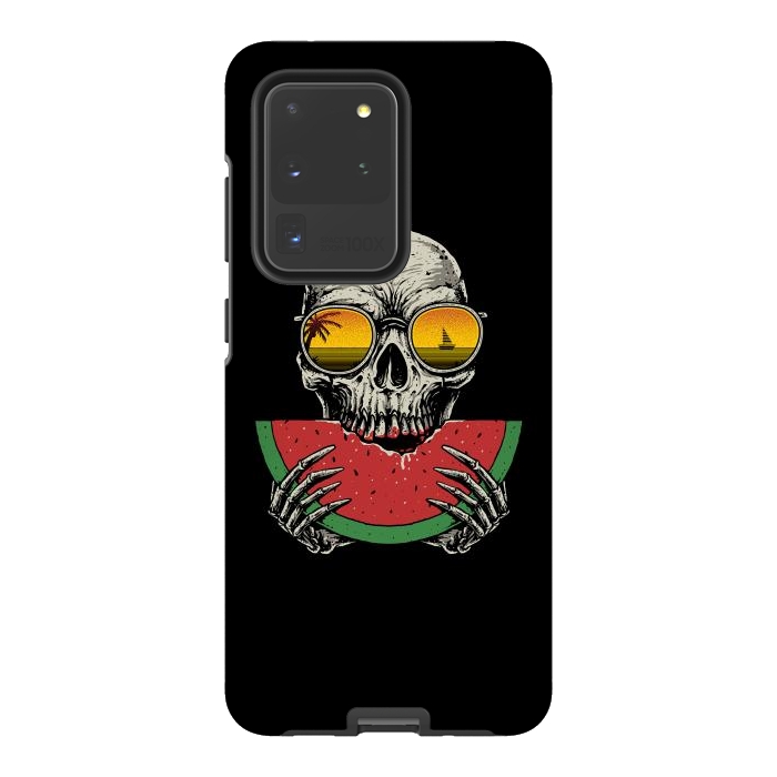 Galaxy S20 Ultra StrongFit Watermelon Skull by Afif Quilimo
