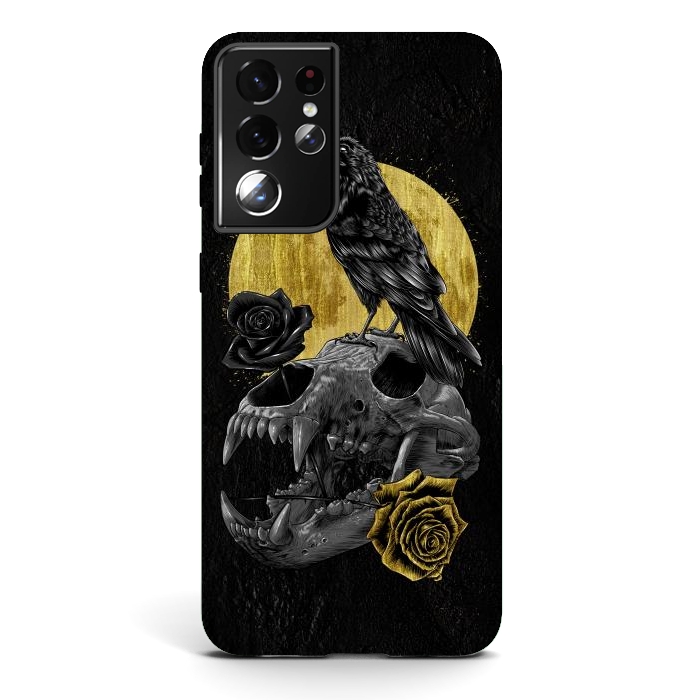 Galaxy S21 ultra StrongFit Skull Crow by Alberto
