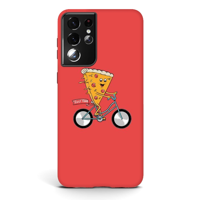Galaxy S21 ultra StrongFit Pizza Fast Food Red by Coffee Man