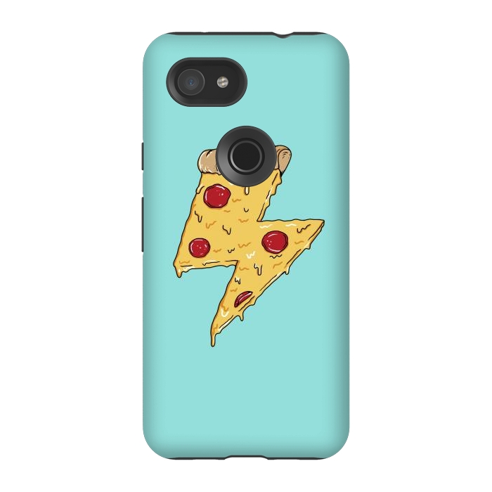 Pixel 3A StrongFit Pizza power green by Coffee Man