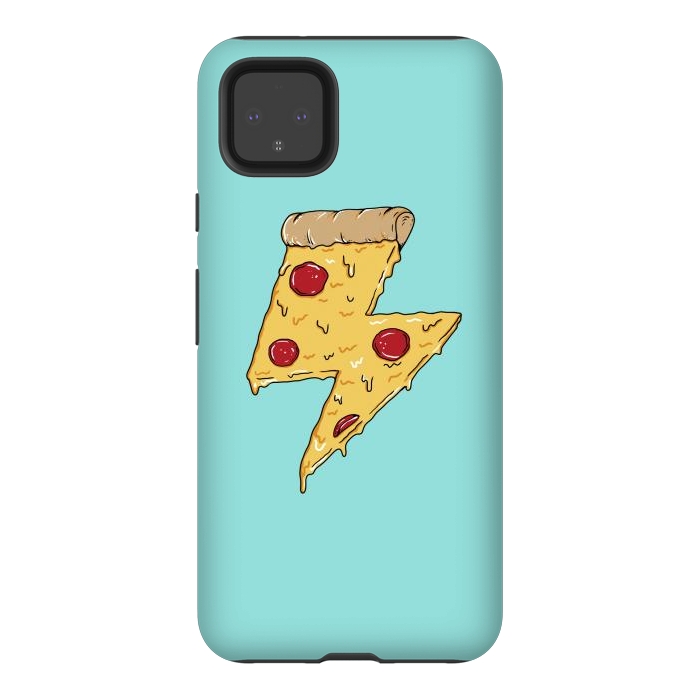 Pixel 4XL StrongFit Pizza power green by Coffee Man