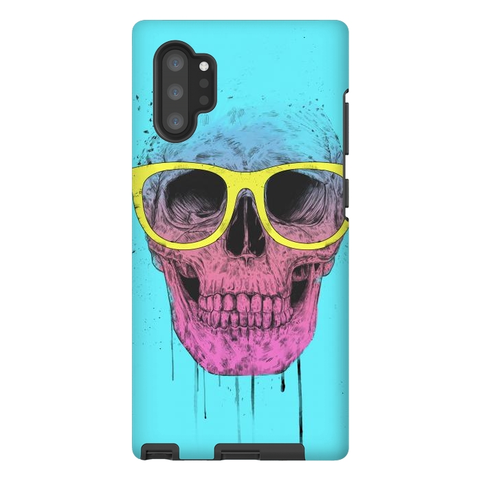 Galaxy Note 10 plus StrongFit Pop Art Skull With Glasses by Balazs Solti