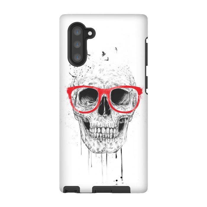 Galaxy Note 10 StrongFit Skull with red glasses by Balazs Solti