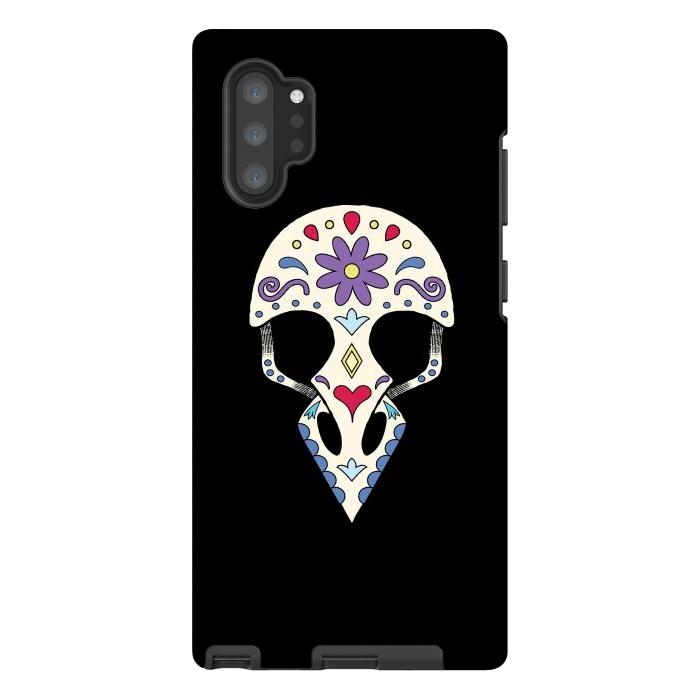 Galaxy Note 10 plus StrongFit Bird sugar skull by Laura Nagel