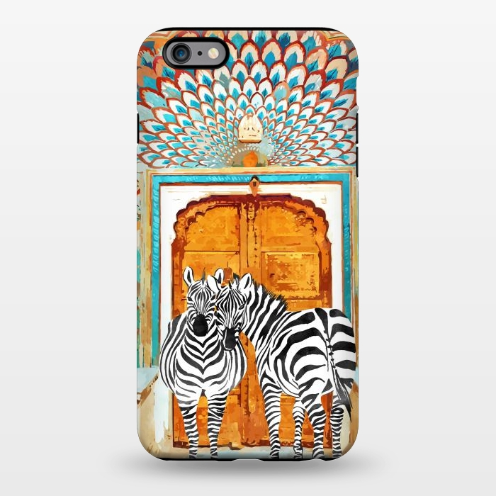 iPhone 6/6s plus StrongFit Take Your Stripes Wherever You Go Painting, Zebra Wildlife Architecture, Indian Palace Door Painting by Uma Prabhakar Gokhale