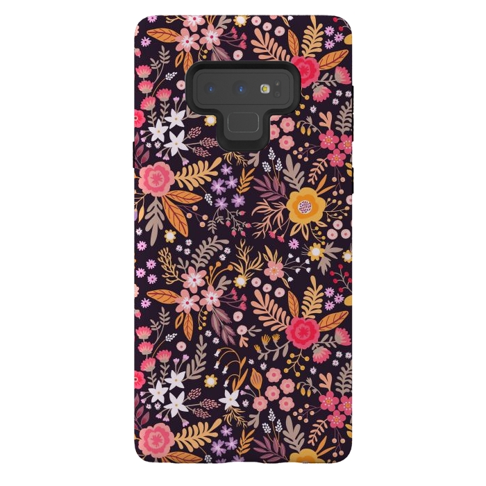 Galaxy Note 9 StrongFit Branches and Berries on a Black Background by ArtsCase