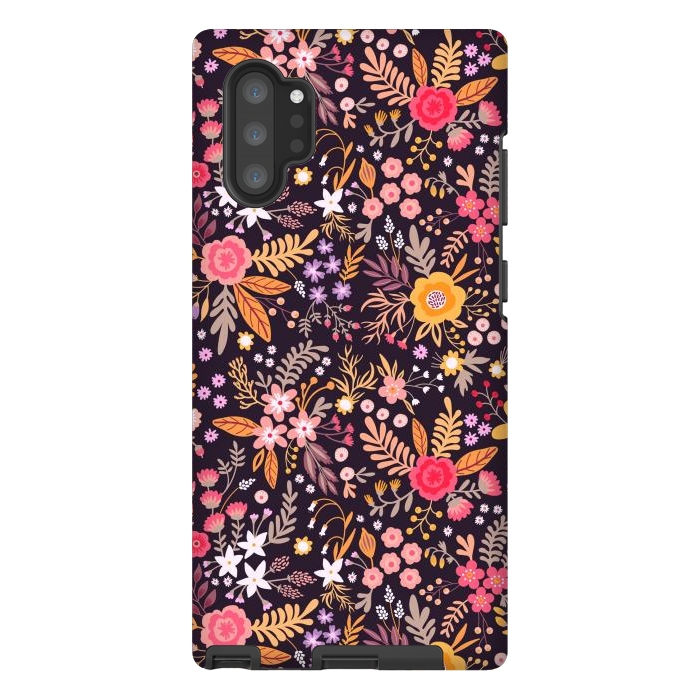 Galaxy Note 10 plus StrongFit Branches and Berries on a Black Background by ArtsCase