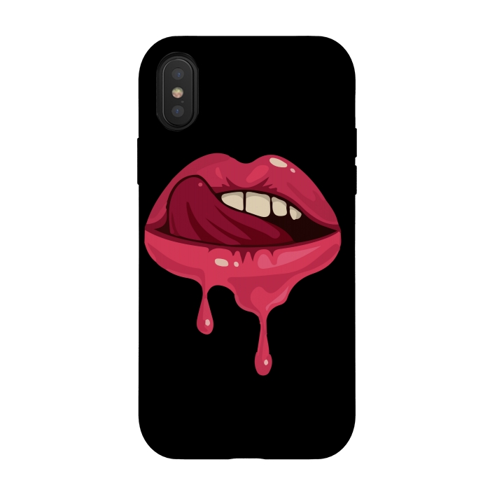 iPhone Xs / X StrongFit crazy lips 2 by MALLIKA