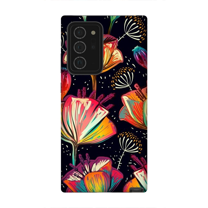 Galaxy Note 20 Ultra StrongFit Colorful Seamless Vector Pattern with Flowers and Plants by ArtsCase