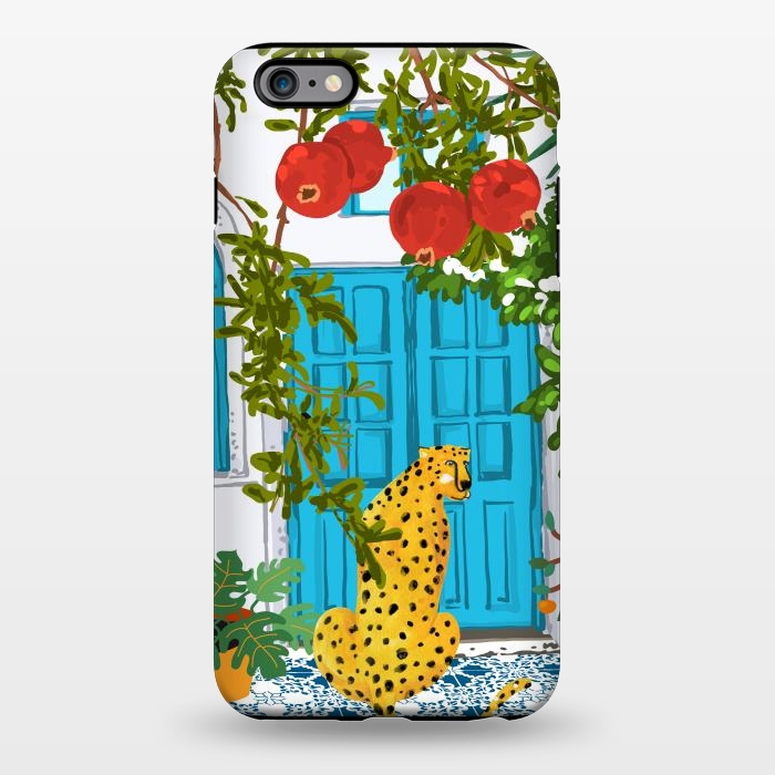 iPhone 6/6s plus StrongFit Cheetah Home, Morocco Architecture Illustration, Greece Cats Tropical Urban Jungle Pomegranate by Uma Prabhakar Gokhale
