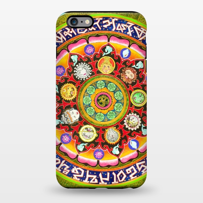 iPhone 6/6s plus StrongFit Chakra Mandala, Ayurveda Yoga Aum, Eclectic Colorful Bohemian Sun Sign Moon Sign Zodiac Astrology by Uma Prabhakar Gokhale