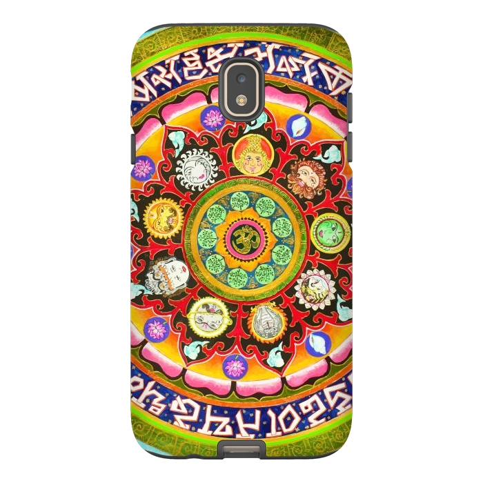 Galaxy J7 StrongFit Chakra Mandala, Ayurveda Yoga Aum, Eclectic Colorful Bohemian Sun Sign Moon Sign Zodiac Astrology by Uma Prabhakar Gokhale