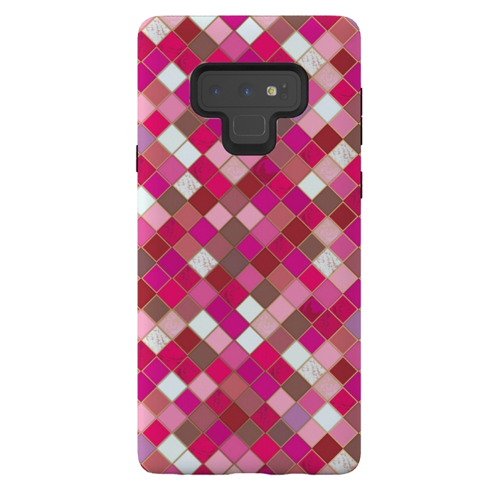 Galaxy Note 9 StrongFit pink pretty tiles by MALLIKA