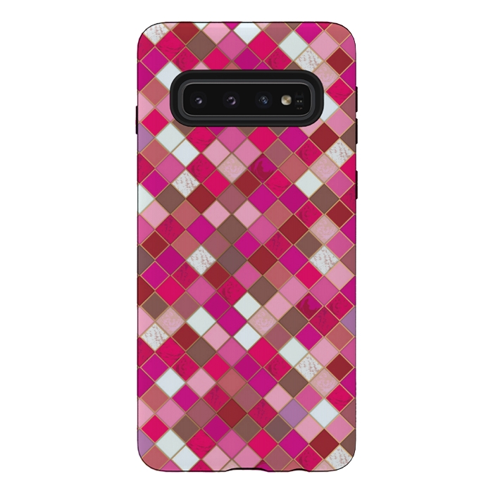 Galaxy S10 StrongFit pink pretty tiles by MALLIKA