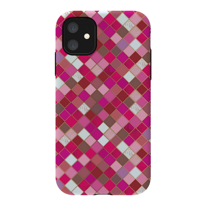 iPhone 11 StrongFit pink pretty tiles by MALLIKA